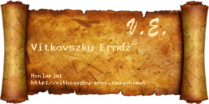 Vitkovszky Ernő névjegykártya